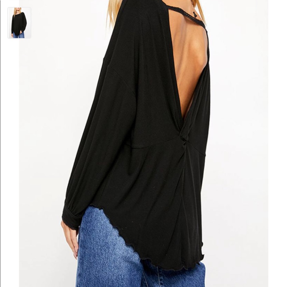 Free People Shimmy Shake Top Black - Picture 3 of 5